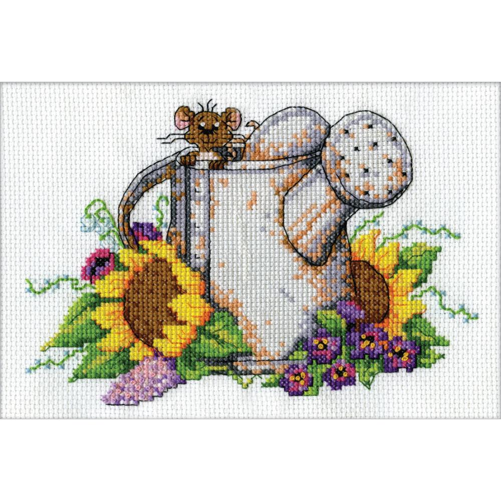 click here to view larger image of Watering Can Mouse (counted cross stitch kit)
