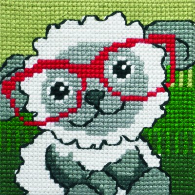 click here to view larger image of Lamb With Glasses (needlepoint)