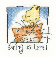 click here to view larger image of Spring Is Here - Cats Rule (27ct) (counted cross stitch kit)