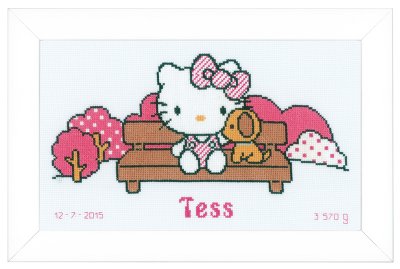 click here to view larger image of Hello Kitty Birth Announcement (counted cross stitch kit)