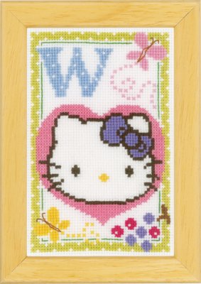 click here to view larger image of Hello Kitty - Letter W (counted cross stitch kit)