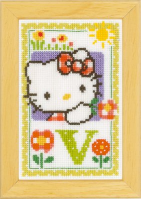 click here to view larger image of Hello Kitty - Letter V (counted cross stitch kit)