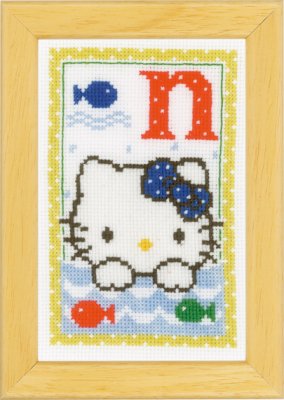 click here to view larger image of Hello Kitty - Letter N (counted cross stitch kit)