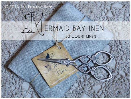 click here to view larger image of Mermaid Bay - 30ct - 16 x 18 (Primitive Hare Fabric)