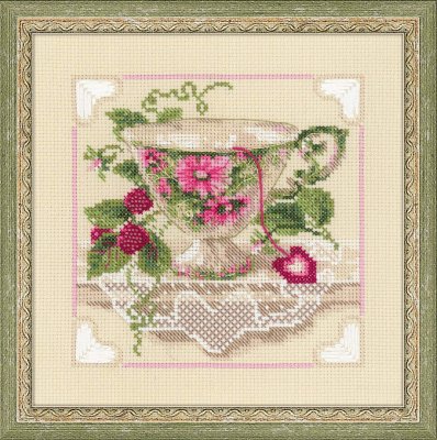 click here to view larger image of Raspberry Tea (counted cross stitch kit)