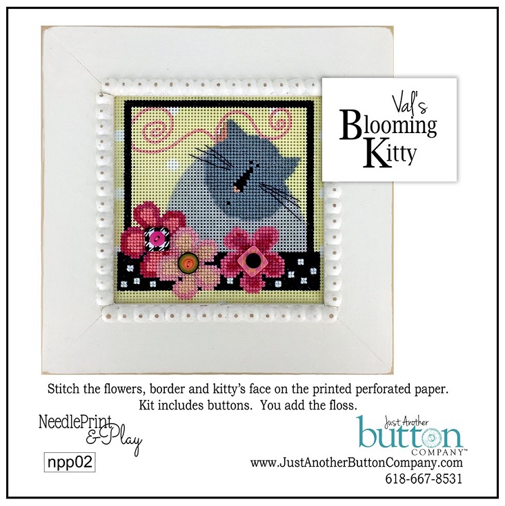 click here to view larger image of Vals Blooming Kitty (counted cross stitch kit)