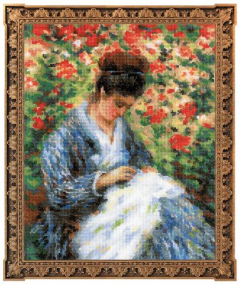 click here to view larger image of Camille Monet after C. Monets Painting (counted cross stitch kit)