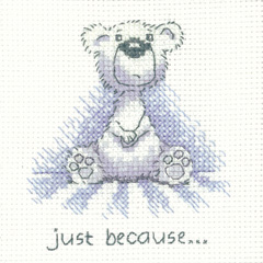 click here to view larger image of Just Because - Justin Bear Cards (counted cross stitch kit)