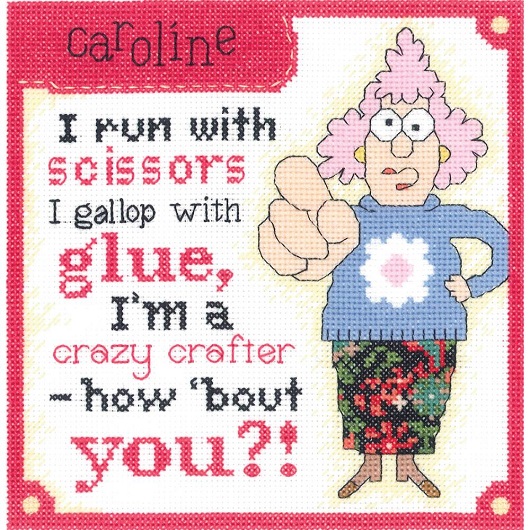 click here to view larger image of Aunty Acid - Crazy Crafter (counted cross stitch kit)