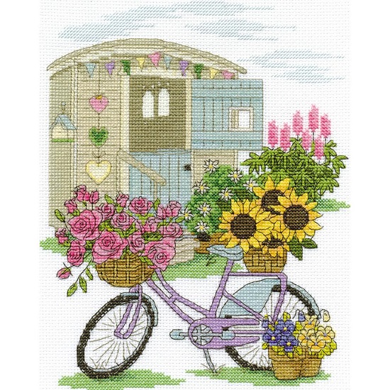 click here to view larger image of Flowery Bicycle (counted cross stitch kit)