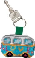click here to view larger image of Love VW Bus Keyring (counted cross stitch kit)