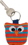 click here to view larger image of Owl Keyring - Vertical Stripes (counted cross stitch kit)