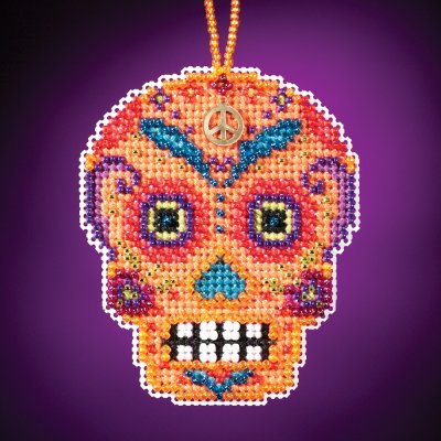 click here to view larger image of Naranja - Calavera Charmed Ornament (counted cross stitch kit)