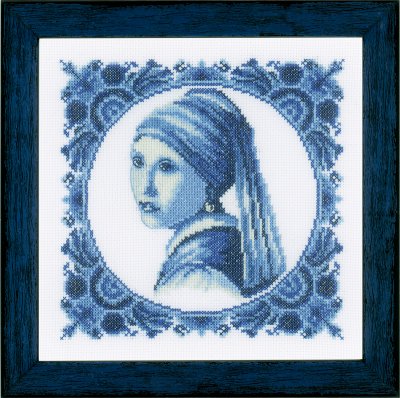 click here to view larger image of Delft Girl With Pearl Earring (counted cross stitch kit)