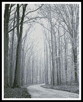 click here to view larger image of Mini Black and White Road Through Trees (chart)