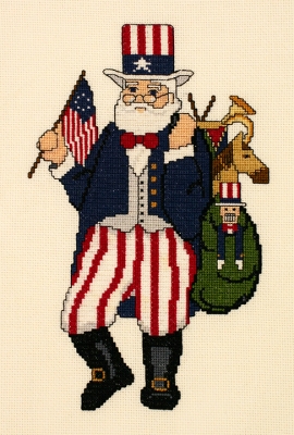 click here to view larger image of Patriotic Santa (counted cross stitch kit)