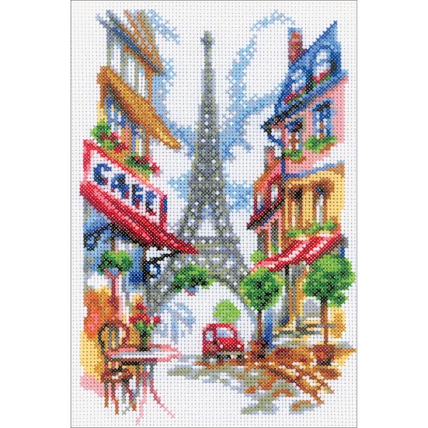 click here to view larger image of Quiet Corner of Paris (counted cross stitch kit)