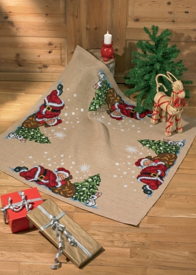 click here to view larger image of Asleep Elf Tree Skirt (counted cross stitch kit)