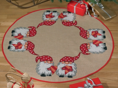 click here to view larger image of Elf With Heart Tree Skirt (counted cross stitch kit)