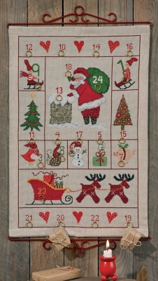 click here to view larger image of Modern Santa Advent Calendar (counted cross stitch kit)