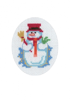 click here to view larger image of Snowman Card (counted cross stitch kit)