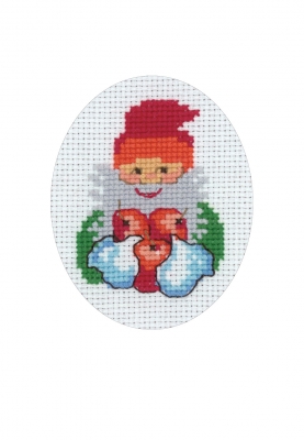 click here to view larger image of Santa With Apples Card (counted cross stitch kit)