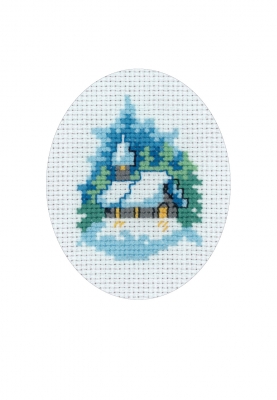 click here to view larger image of Church In Snow Card (counted cross stitch kit)
