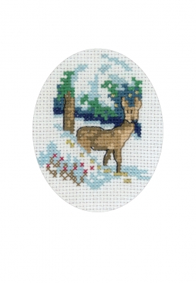 click here to view larger image of Reindeer Card (counted cross stitch kit)