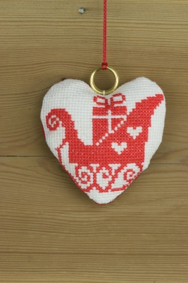 click here to view larger image of Red Sleigh Ornament (counted cross stitch kit)