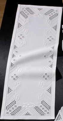 click here to view larger image of White Hardanger Table Runner (Hardanger and Cut Work)