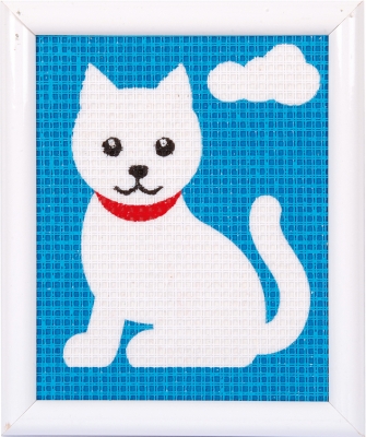 click here to view larger image of White Cat (needlepoint)