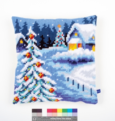 click here to view larger image of Wintery Scenery Cushion (needlepoint)