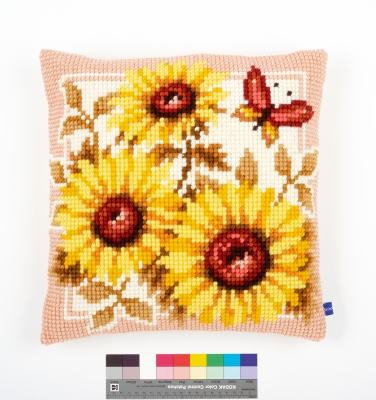click here to view larger image of Sunflowers Cushion (needlepoint)