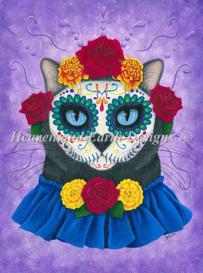 click here to view larger image of Day of the Dead Cat Gal - Carrie Hawks (chart)