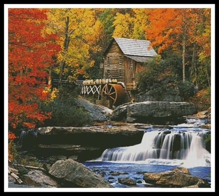 click here to view larger image of Glade Creek Grist Mill - Cushion  (Robert Glusic - Corbis) (chart)
