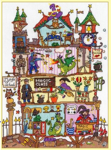click here to view larger image of Cut Thru Magic School - Amanda Loverseed (counted cross stitch kit)