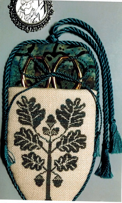 click here to view larger image of Tudor-Batik Scissors Sheath - Oak Leaf (counted cross stitch kit)