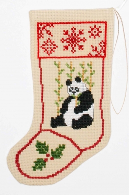 click here to view larger image of Panda Stocking Ornament (counted cross stitch kit)