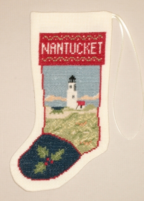click here to view larger image of Nantucket Lighthouse Stocking Ornament (counted cross stitch kit)