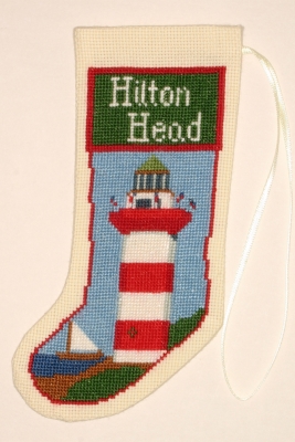 click here to view larger image of Hilton Head Lighthouse Stocking Ornament (counted cross stitch kit)
