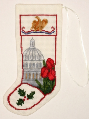 click here to view larger image of Springtime At The Capitol Stocking Ornament (counted cross stitch kit)