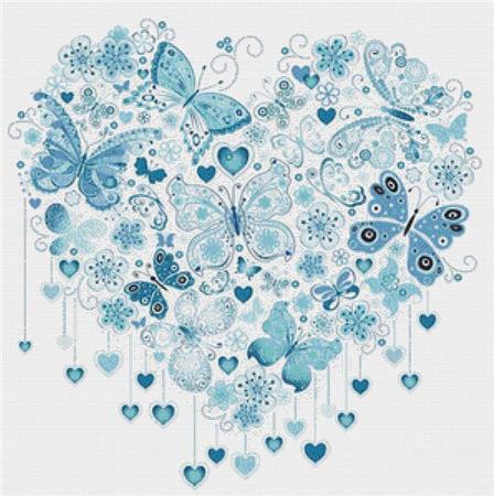 click here to view larger image of Blue Butterfly Heart (chart)