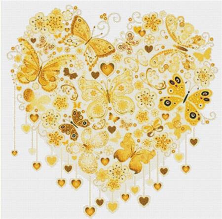 click here to view larger image of Yellow Butterfly Heart (chart)