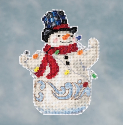 click here to view larger image of Snowman With Lights (counted cross stitch kit)