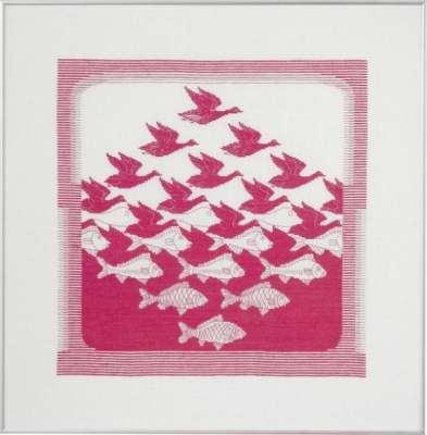 click here to view larger image of Bird/Fish Pink (counted cross stitch kit)