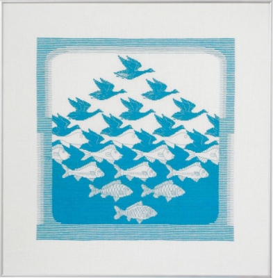 click here to view larger image of Bird/Fish Turquoise (counted cross stitch kit)