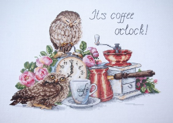 click here to view larger image of Its Coffee O Clock (counted cross stitch kit)