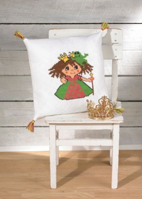 click here to view larger image of Frog In Hair Pillow (counted cross stitch kit)
