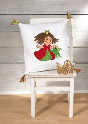 click here to view larger image of Princess And Frog Pillow (counted cross stitch kit)