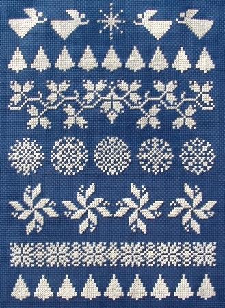 click here to view larger image of White On Blue Christmas Sampler (chart)